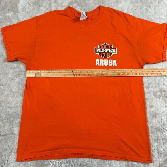 Harley Davidson Retro Shirt Men Size L Aruba Short Sleeve - Picture 7 of 8